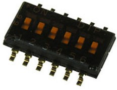 DHN-06-T-V, DIP переключатель 6 поз. SMD 1.27мм (NHDS-06)