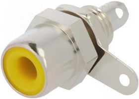 KEYS583, Гнездо, RCA, "мама", прямой, пайка, латунь, никелированные