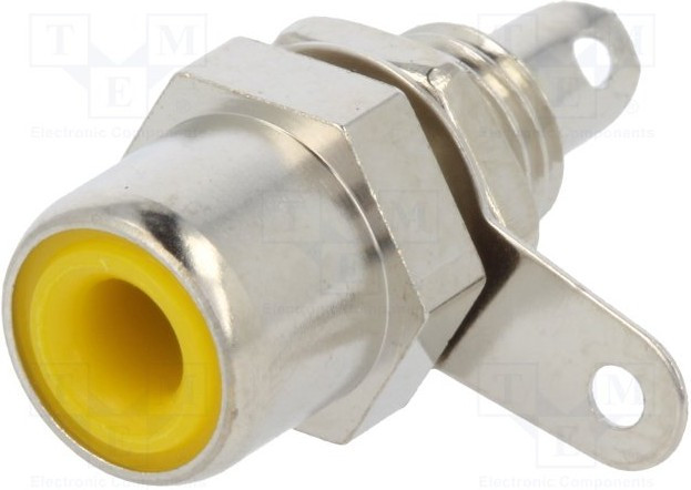 KEYS583, Гнездо, RCA, "мама", прямой, пайка, латунь, никелированные