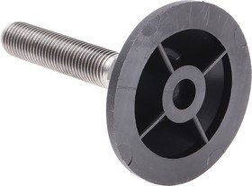 A095/005, M16 PA Reinforced Nylon Adjustable Foot, 1500kg Static Load Capacity 10° Tilt Angle