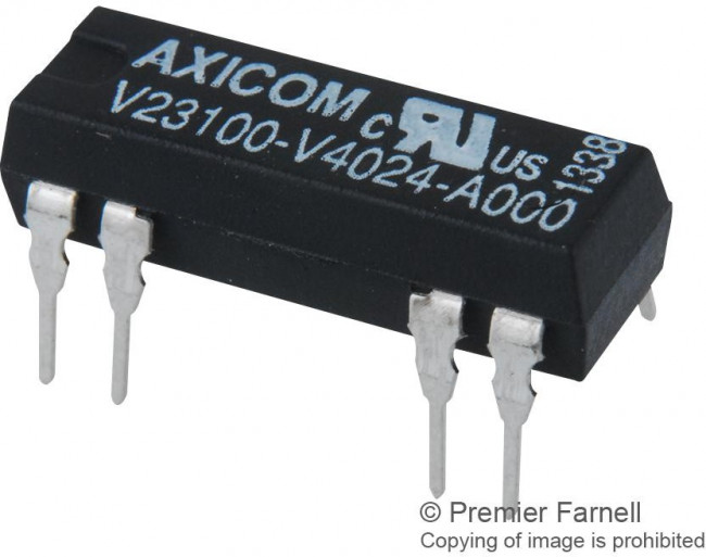 V23100V4015A10, PCB Mount Reed Relay, 15V dc Coil, SPST, 0.5 A Max, 2000