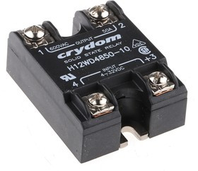 Solid state relay, 660 VAC, instantaneous switching, 4-32 VDC, 50 A, PCB mounting, H12WD4850-10