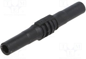 BU-32601-0, Гнездо, "банан" 4мм, 15А, 1кВ, черный, никелированные, 63,5мм