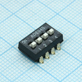 1825058-7, Переключатель DIP Switches, Конфигурация: SPST, Контакты: 4, Шаг: 2.54