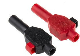 22.3007-22 22.3007-21, Black, Red Male Banana Plug, 4 mm Connector, Clamp Termination, 10A, 600V, Nickel Plating