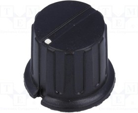 GWB19BK, Ручка, с юбкой, бакелит, dоси: 6,35мм, d19,5x20мм, черный, винтом