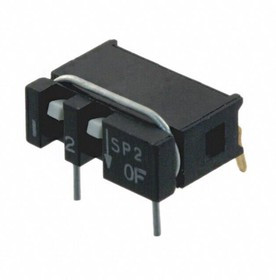 SPA02AB, DIP Switches / SIP Switches Switch Sip Spst 2Pos R/A Unsld