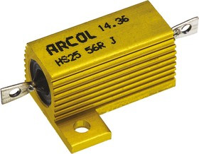 HS25 56R J, 56 25W Wire Wound Chassis Mount Resistor HS25 56R J ±5%