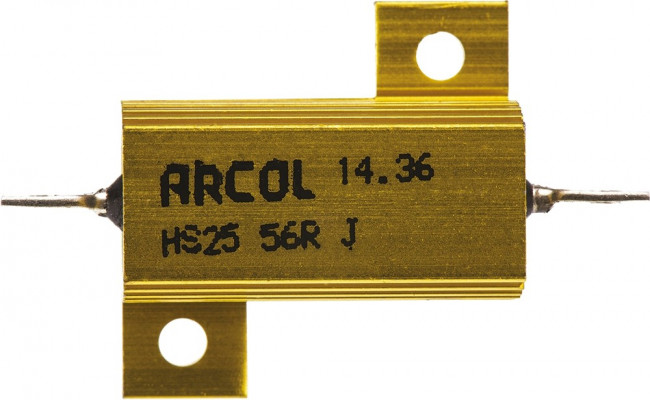 HS25 56R J, 56 25W Wire Wound Chassis Mount Resistor HS25 56R J ±5%