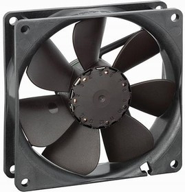 3412NG, DC Fans DC Tubeaxial Fan, 92x92x25mm, 12VDC, 49.4CFM, 2.2W, 32dBA, 2700RPM, Sleeve