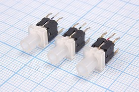 Переключатель тактовый, подсветка, красный, 7.5x7.5x16 мм, 6 контактов, PB6144L-1; №9798 R ПКнТакт 7,5x 7,5x16\h \\NO\IL2Вкр\6P\PB6144L-1\