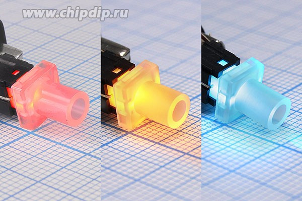 Переключатель тактовый, подсветка, красный, 7.5x7.5x16 мм, 6 контактов, PB6144L-1; №9798 R ПКнТакт 7,5x 7,5x16\h \\NO\IL2Вкр\6P\PB6144L-1\