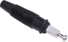 972518100, Black Male Banana Plug, 4 mm Connector, Solder Termination, 32A, 30 V ac, 60V dc, Nickel