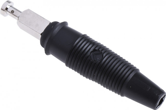 972518100, Black Male Banana Plug, 4 mm Connector, Solder Termination, 32A, 30 V ac, 60V dc, Nickel
