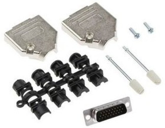 MHDTZK15-HD26MS-K, D-Sub Connector Kit, DA-26 Plug, Solder, Die-Cast Zinc Alloy