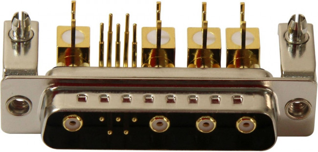 685M9W4103L461, D-Sub Mixed Contact Connectors Coax Combo D R/A PCB PCB 9W4/M/50O/RA