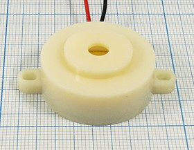 Зуммер пьезоэлектрический с генератором, размер 32x14m45, напряжение 3~24В, частота 3.7кГц, контакты