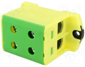 T022095.YG, Соединитель: на рейку, 6-95мм2, Кол-во полюс: 1, клеммы: 4, TS35