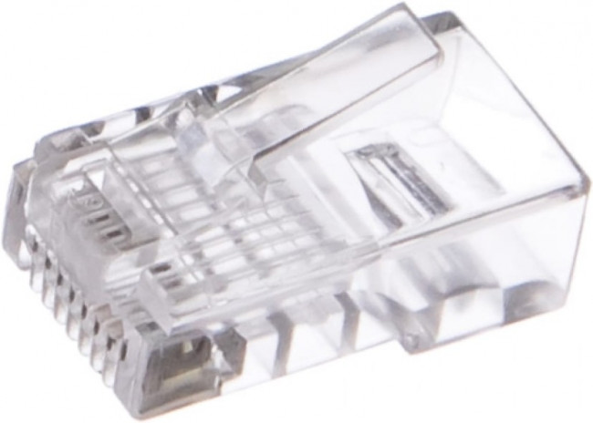 Вилка RJ-45 8P8C универсал кат.5e. 6 мкр со сквозным отверстием 10шт LC-PTU-01/10