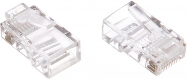 Вилка RJ-45 8P8C универсал кат.5e. 6 мкр со сквозным отверстием 10шт LC-PTU-01/10