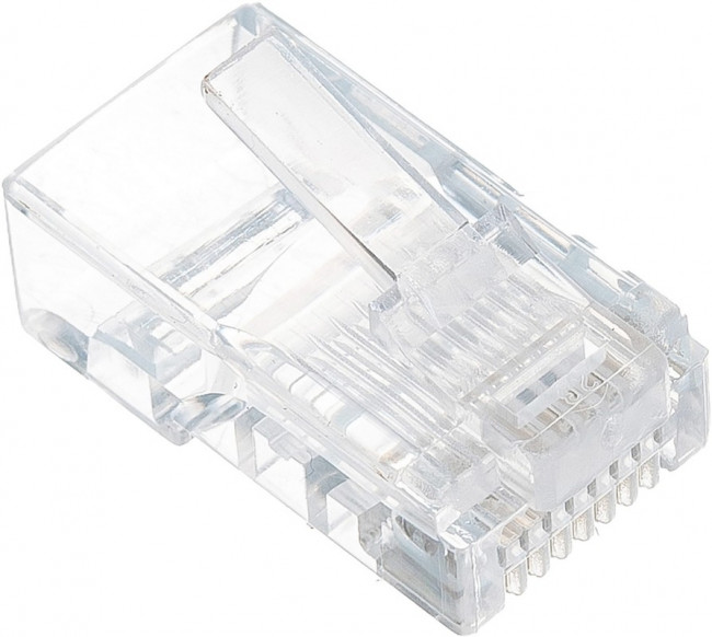 Вилка RJ-45 8P8C универсал кат.5e. 6 мкр со сквозным отверстием 10шт LC-PTU-01/10