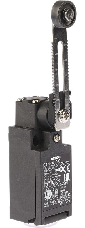 D4N412G, Limit Switch, Adjustable Roller Lever, 1NC + 1NO, 2 Snap-Action Contacts D4N412G, Limit Switch, Adjustable Roller Lever, 1NC + 1NO, 2 Snap-Action Contacts