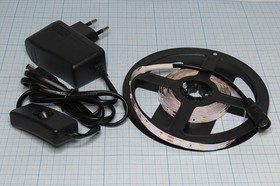 Светодиодный комплект, 220В, белый/теплый, 6,0Вт/м, SMD2835, IP20, 3м; №14704W СДЛ\комплект\220В\бел/т\ 6,0Вт/м\SMD2835\IP20\\3м\