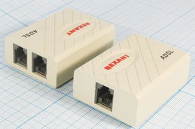 Адаптер ADSL, гнездо телефонный 6P2C - гнездо телефонное 6P2Cx2