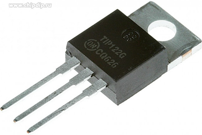TIP122G, Биполярный транзистор, NPN, (Darlington), 100 В, 5 А, 65 Вт, [TO-220]