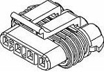 12186568-B, Conn Housing F 4 POS Crimp ST Cable Mount Black