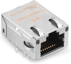 7499611421, Modular Connectors / Ethernet Connectors WE-RJ45LAN Integrated Transformer