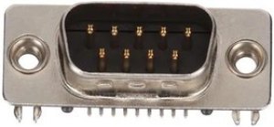 G17DC0911231EU, D-Sub High Density Connectors Dsub R/A Dip, 9 Position Plug, Sunk 4.27mm, 10u" Au, Footprint 1.6mm, Single Row, Post distanc