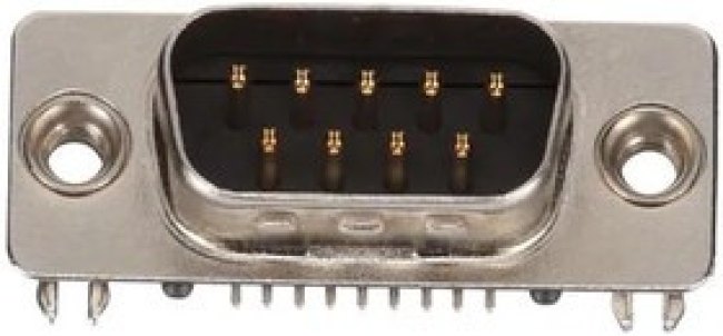 G17DC0911231EU, D-Sub High Density Connectors Dsub R/A Dip, 9 Position Plug, Sunk 4.27mm, 10u" Au, Footprint 1.6mm, Single Row, Post distanc