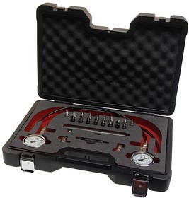 F-04B4055D, Тестер давления в тормозной системе с резьбовыми адаптерами-переходниками в кейсе FORSAG