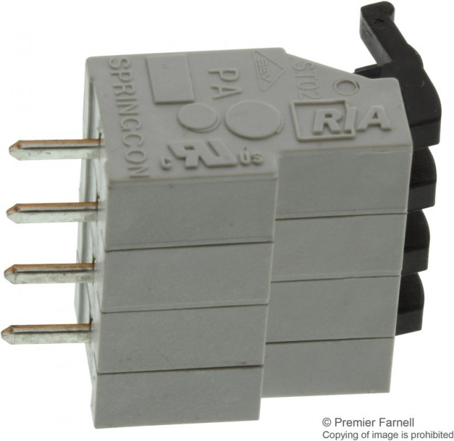 AST0250404, Клеммная колодка типа провод к плате, 5 мм, 4 вывод(-ов), 28 AWG, 14 AWG, 1 мм², Вставной Замок