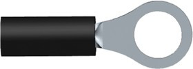 151441, PIDG Insulated Ring Terminal, M5 Stud Size, 0.26mm² to 0.4mm² Wire Size, Black