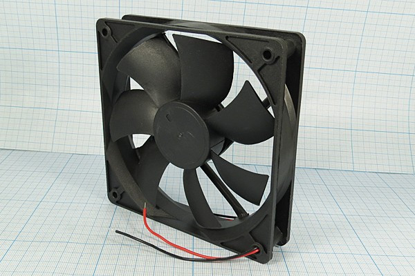 Вентилятор 120x120x25, напряжение 12В, ток 0,35А, выводы 2L, подшипник скольжения, FSY12S12H Вентилятор 120x120x25, напряжение 12В, ток 0,35А, выводы 2L, подшипник скольжения, FSY12S12H