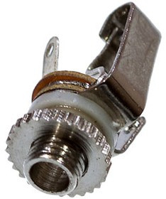 1-037, Разъем аудио 2.5мм "гн" стерео металл на корпус с гайкой