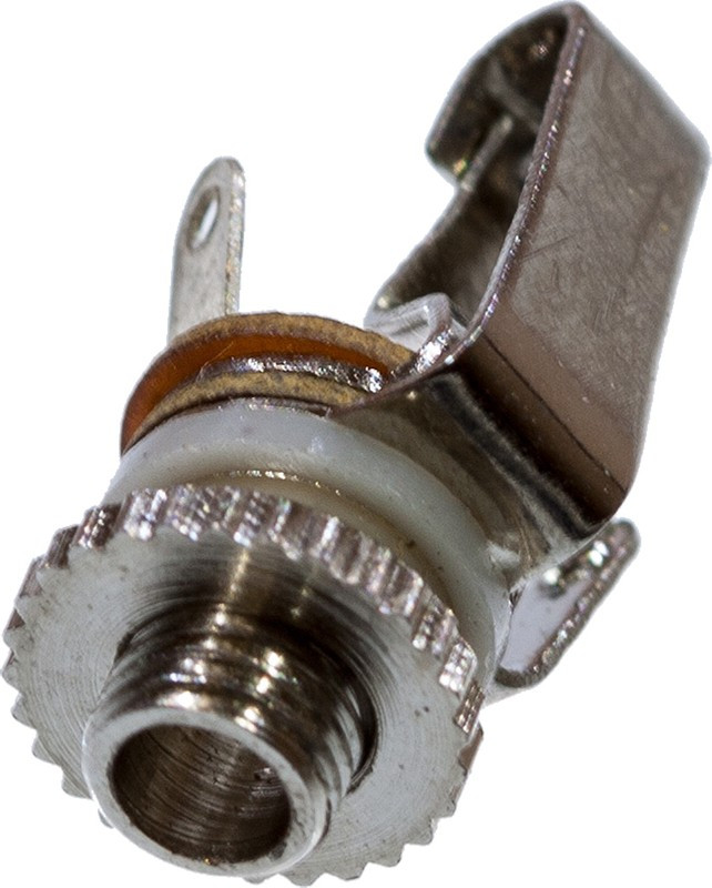 1-037, Разъем аудио 2.5мм "гн" стерео металл на корпус с гайкой