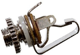 1-037, Разъем аудио 2.5мм "гн" стерео металл на корпус с гайкой