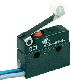 DC1C-C3RB, Micro Switch DC, 6A, 1CO, 2N, Short Roller Lever
