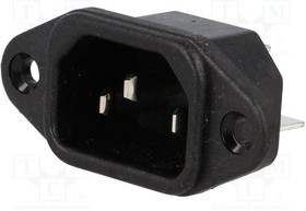 CS-028, Разъем питания AC гнездо "папа" IEC 60320 C14 (E)