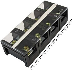 TC-2004, Клеммная колодка винтовая с крышкой , 8 контактов, 20 А, 600 В, 0,5…10 мм2, корпус пластик модифицированный