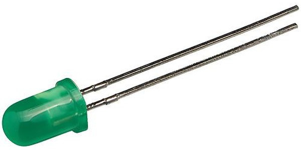 L-53LGD, LED; 5mm; green; 0.8?3.2mcd; 60°; Front: convex; 2.2?2.5V