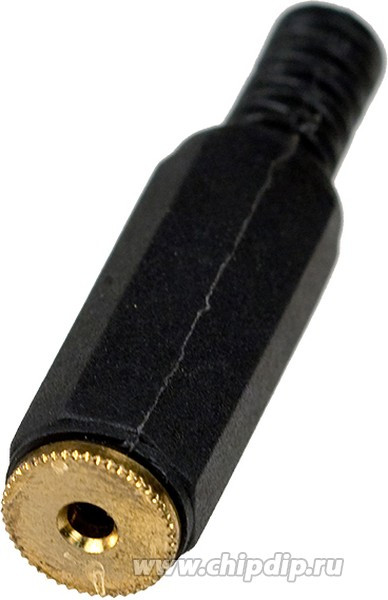 1-031G, гнездо аудио 2.5мм стерео пластик на кабель "позолоченный"