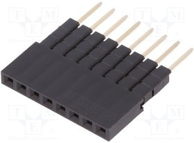 DS1023-05-1X8B816, Гнездо, штыревой, "мама", PIN 8, прямой, 2,54мм, THT, 1x8, позолота