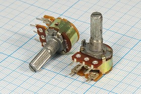 Резистор переменный поворотный 1,0М\B\16мм\KC6x20\ R1620S-3A1-B105-0; №4618 РПвр 1,0М\B\16мм\KC6x20\