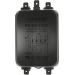 FN355-10-05, Фильтр ЛЭП, ЭМС/ЭМП, 10 А, 440 В AC, 3 Фазы + Нейтральная Линия, Быстрое Соединение, 20