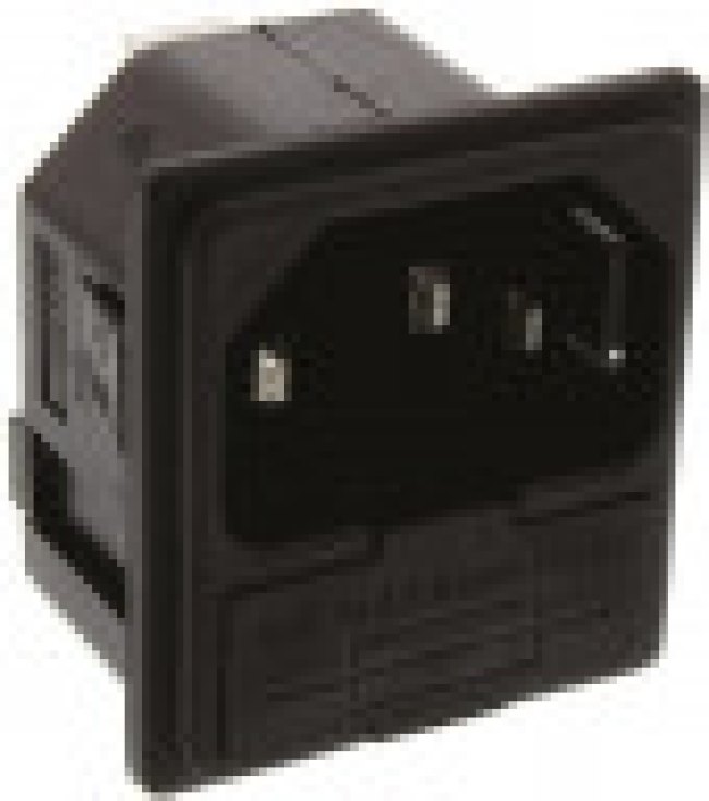 PF0011/15/63, Un-Filtered IEC Power Entry Module, IEC C14, General Purpose, 10 А, 250 В AC, 2-Pole Fuse Holder