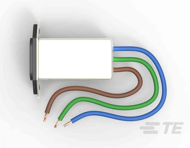 3EJT8F, AC Power Entry Modules 3A, Extended flange Wire leads